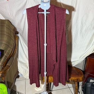 Catherines Deep Red Knit Cardigan Size 5X 0054